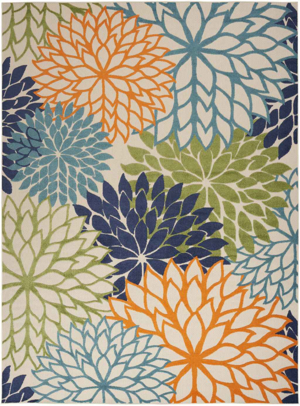 12' X 15' Blue And Green Indoor Outdoor Area Rug