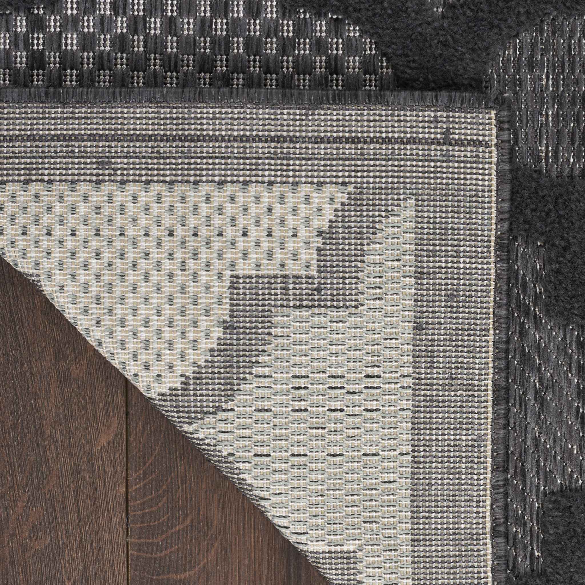 9' X 12' Charcoal And Gray Indoor Outdoor Area Rug