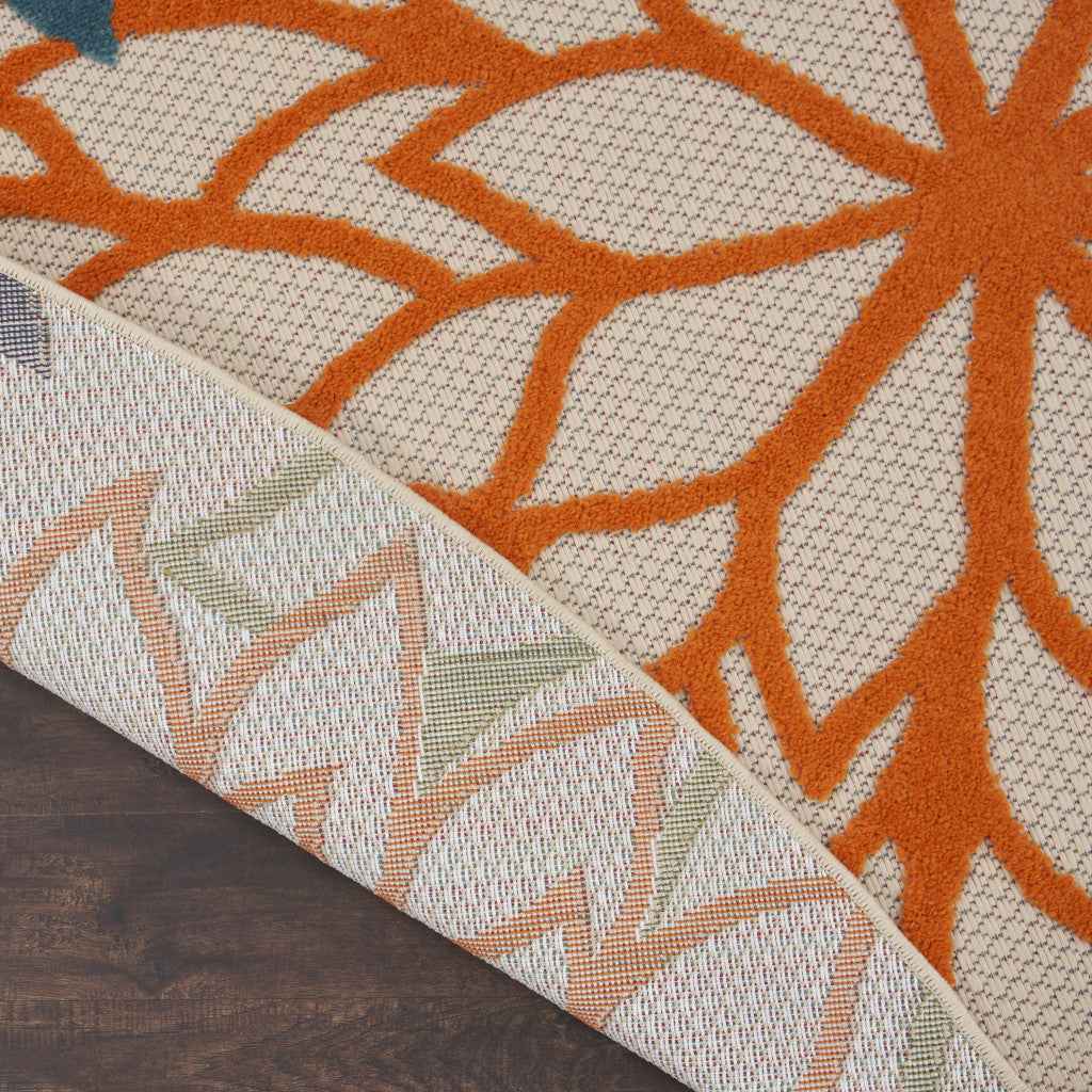 10' Blue And Green Round Indoor Outdoor Area Rug