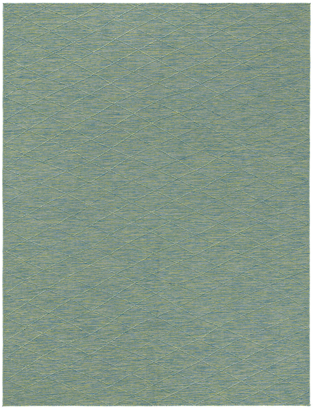 10' X 14' Blue And Green Geometric Indoor Outdoor Area Rug - Sports & Outdoor