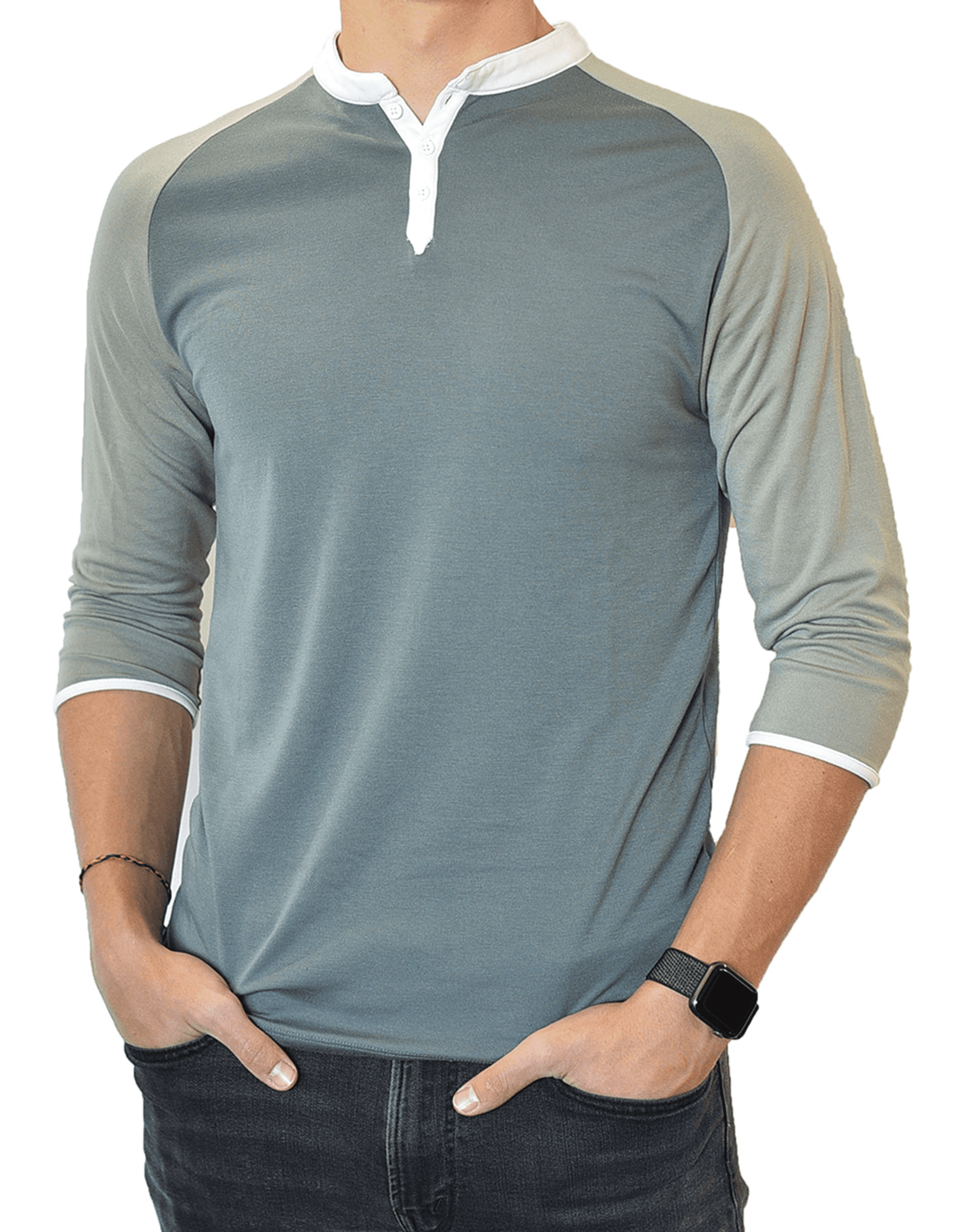 3/4 Sleeve Henley - Men's | Clothing, Male, Men s