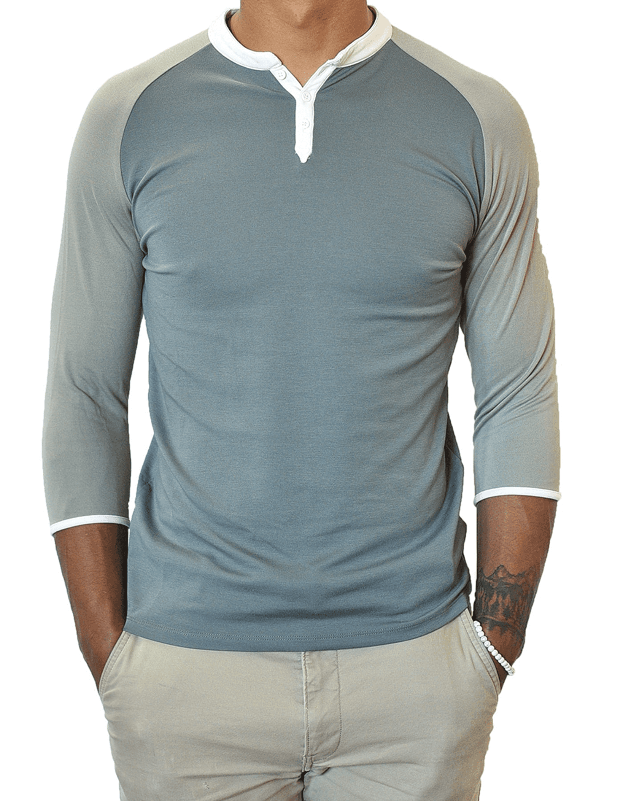 3/4 Sleeve Henley - Men's | Clothing, Male, Men s