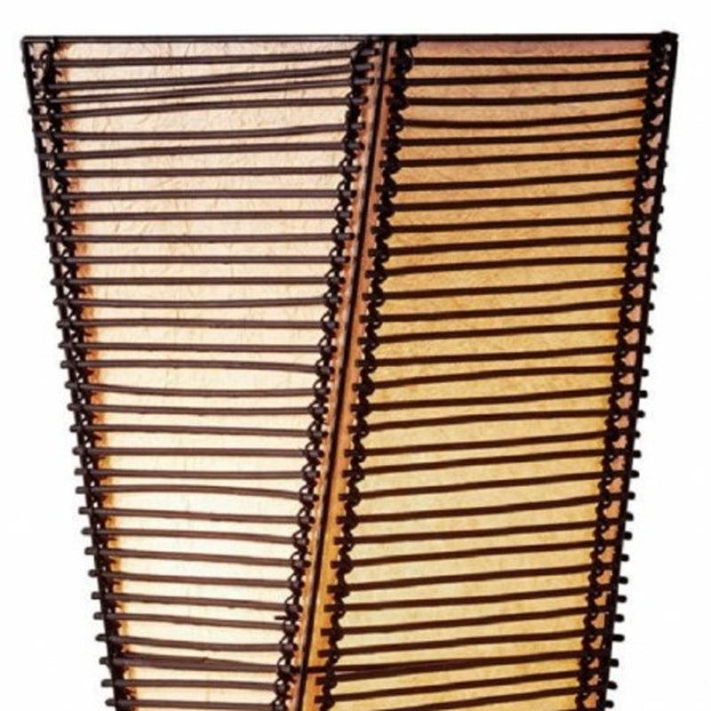 50" Black Floor Lamp With Black and Tan Twisted Cylinder Shade - Lighting