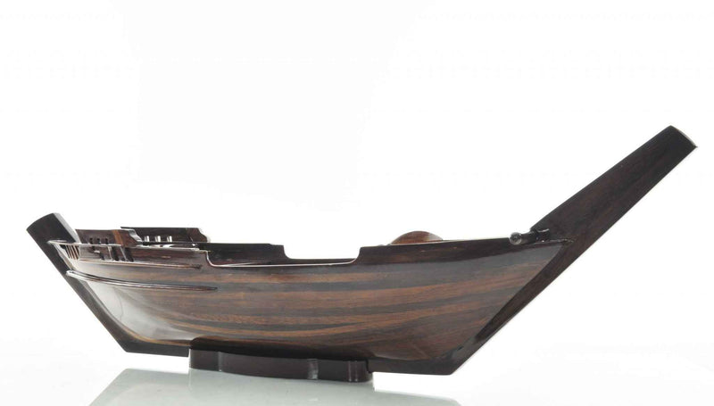 6" Dark Brown Novelty Wood Serving Tray With Handles