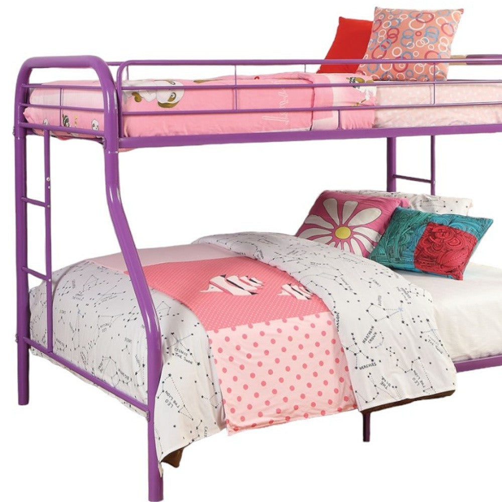 78" X 54" X 60" Twin Over Full Purple Metal Tube Bunk Bed - Bed & Bath