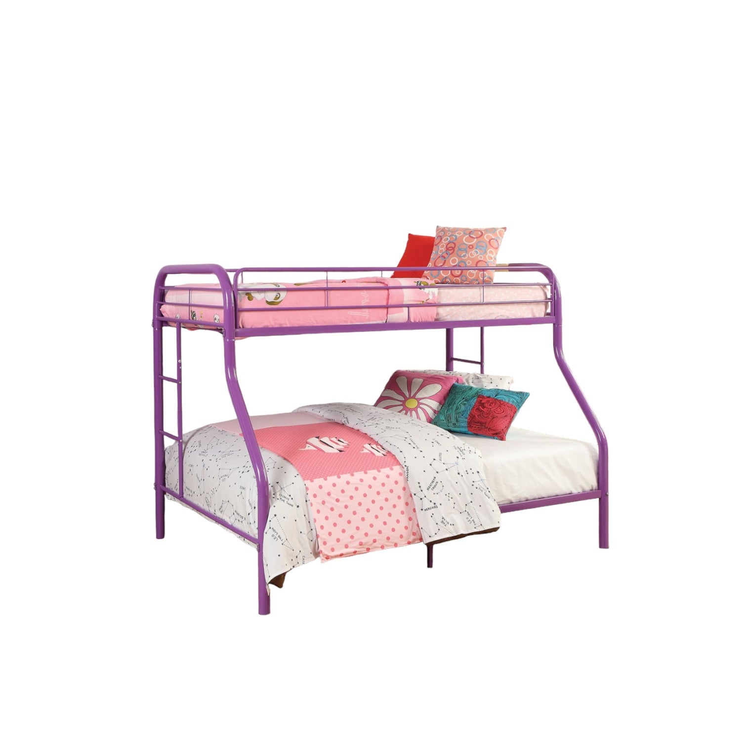 78" X 54" X 60" Twin Over Full Purple Metal Tube Bunk Bed - Bed & Bath