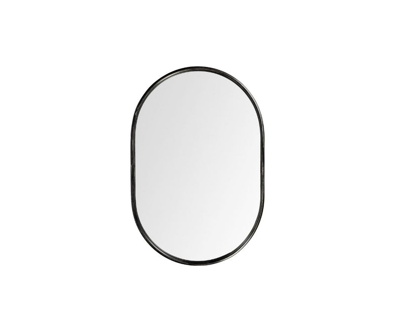36" Black Oval Metal Framed Accent Mirror - Bed & Bath