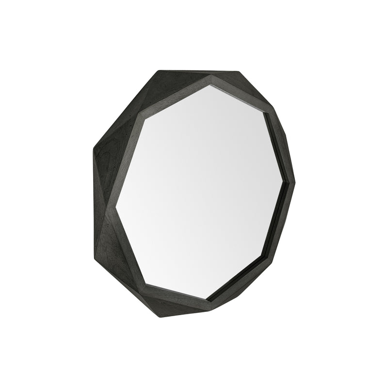 32" Octagon Black Wood Frame Wall Mirror - Bed & Bath
