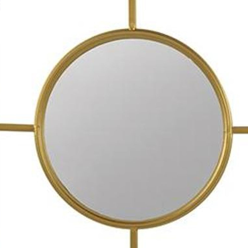 16" Gold Iron Framed Accent Mirror - Bed & Bath