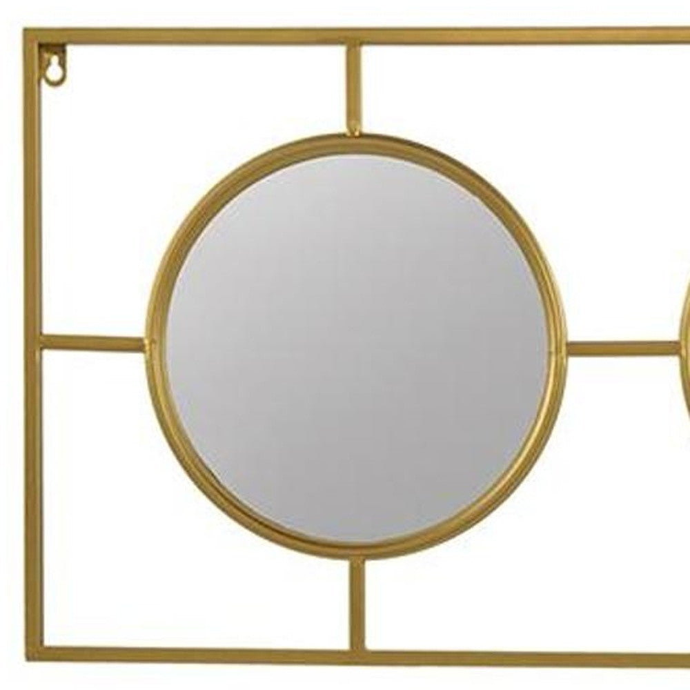 16" Gold Iron Framed Accent Mirror - Bed & Bath
