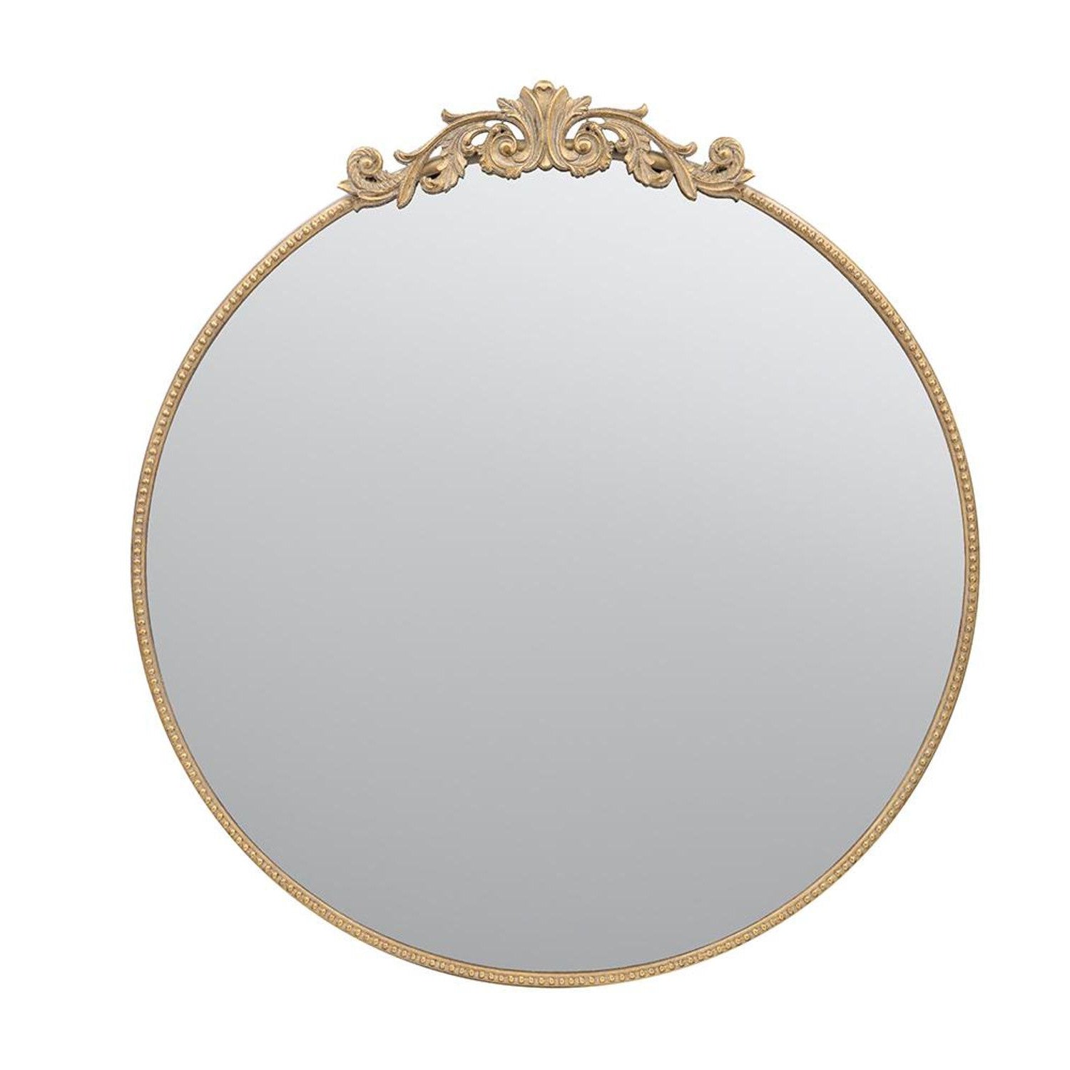 39" Gold Crowned Top Iron Framed Accent Mirror - Bed & Bath