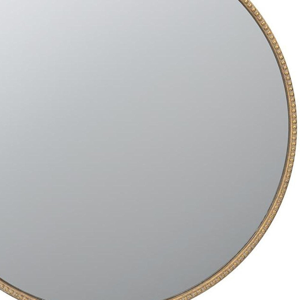 32" Gold Iron Crowned Top Framed Accent Mirror - Bed & Bath