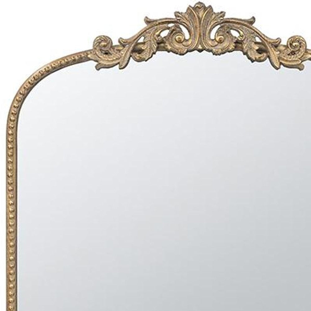 42" Gold Arch Iron Framed Accent Mirror - Bed & Bath