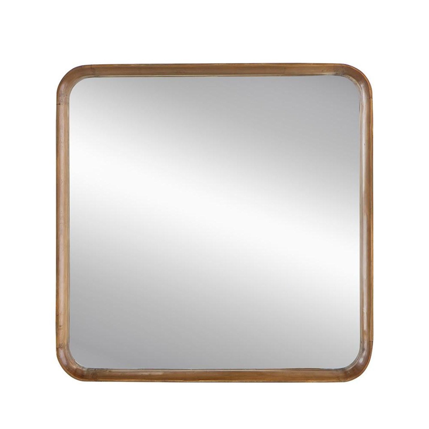 32" Brown Square Wood Framed Accent Mirror - Bed & Bath