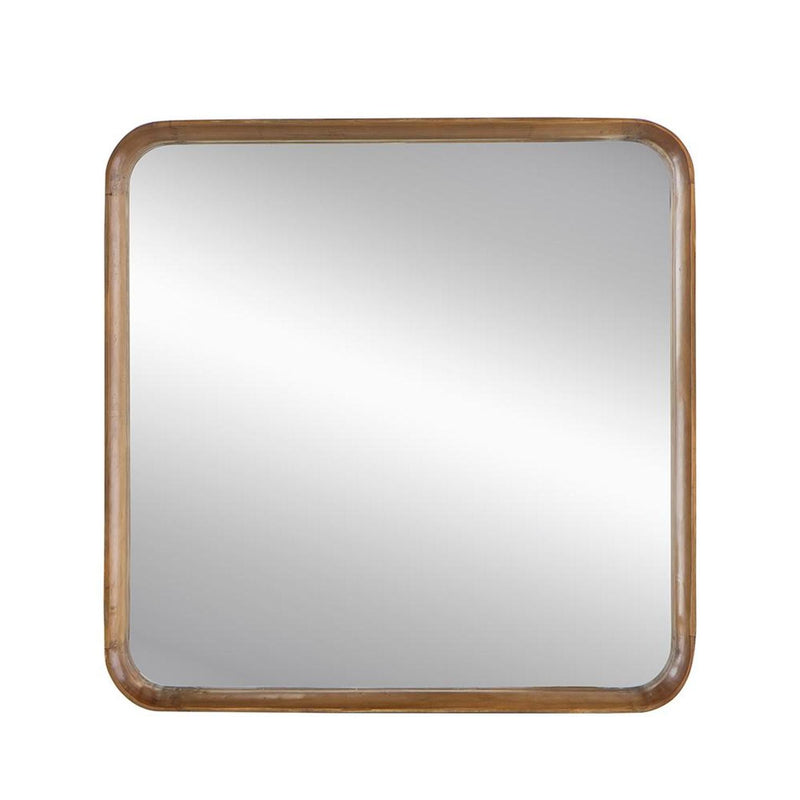 32" Brown Square Wood Framed Accent Mirror - Bed & Bath