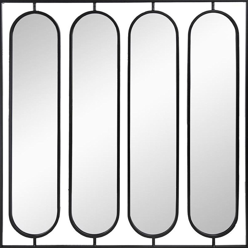 36" Black Square Iron Framed Accent Mirror - Bed & Bath