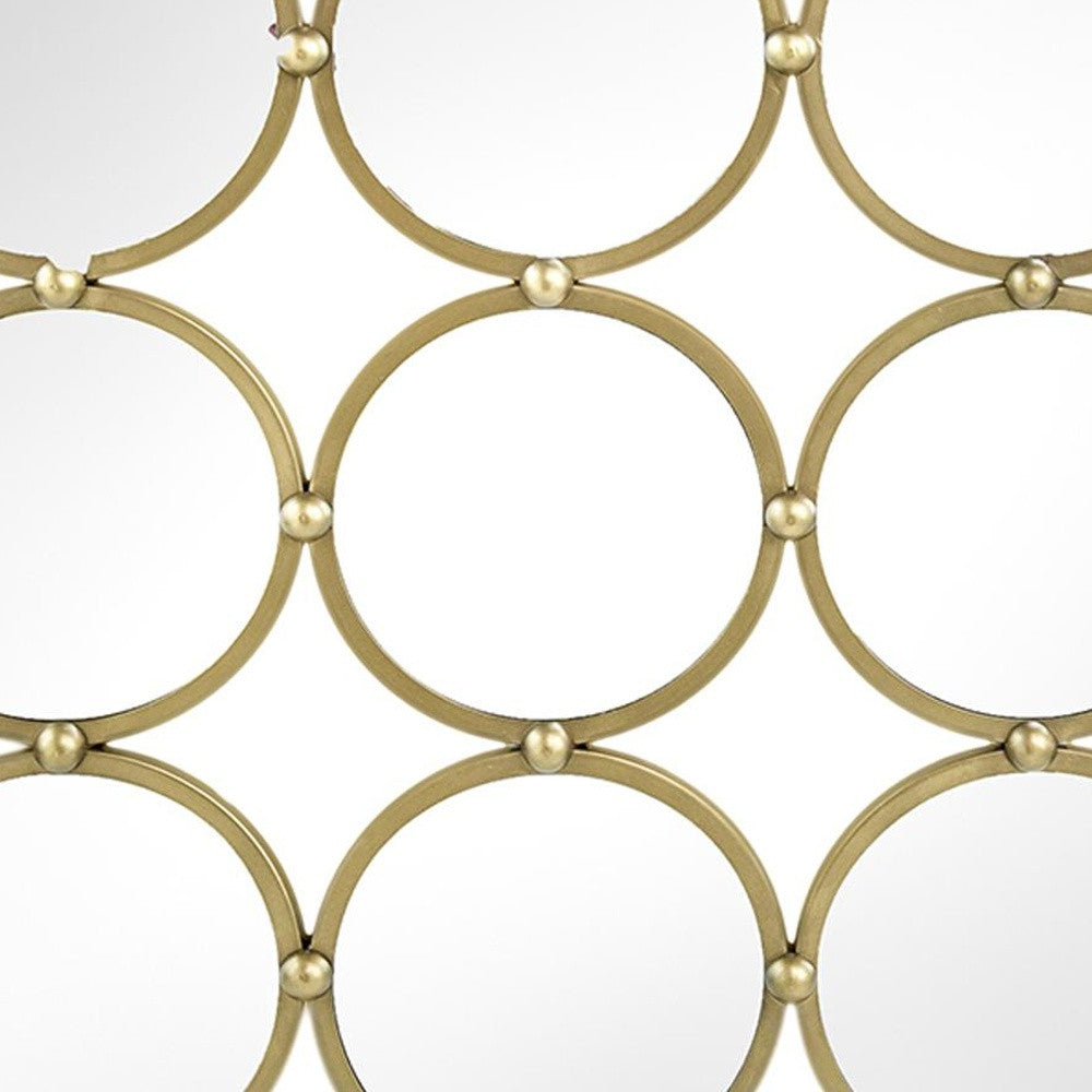 27" Gold Square Iron Framed Accent Mirror - Bed & Bath