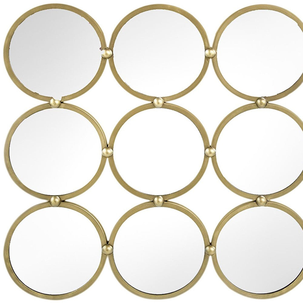 27" Gold Square Iron Framed Accent Mirror - Bed & Bath