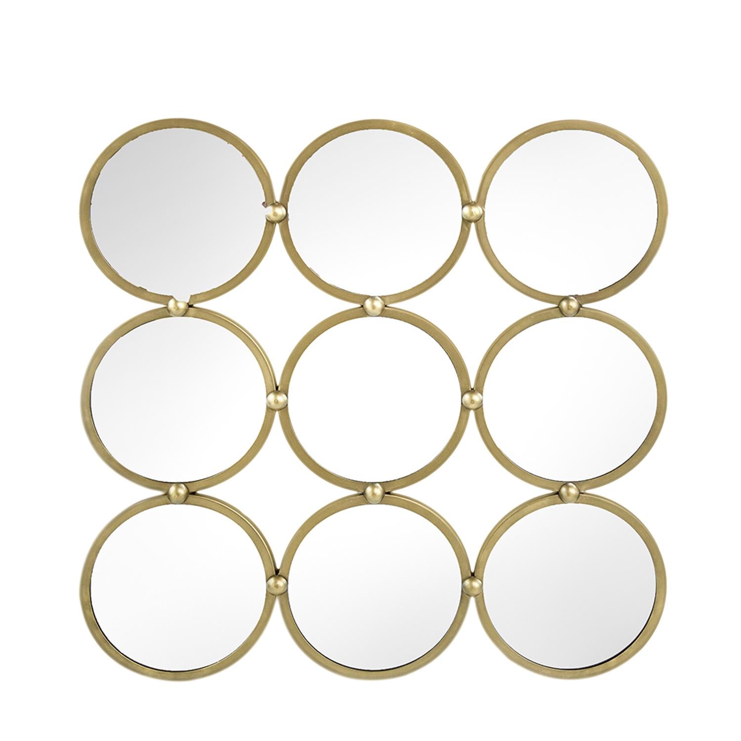 27" Gold Square Iron Framed Accent Mirror - Bed & Bath