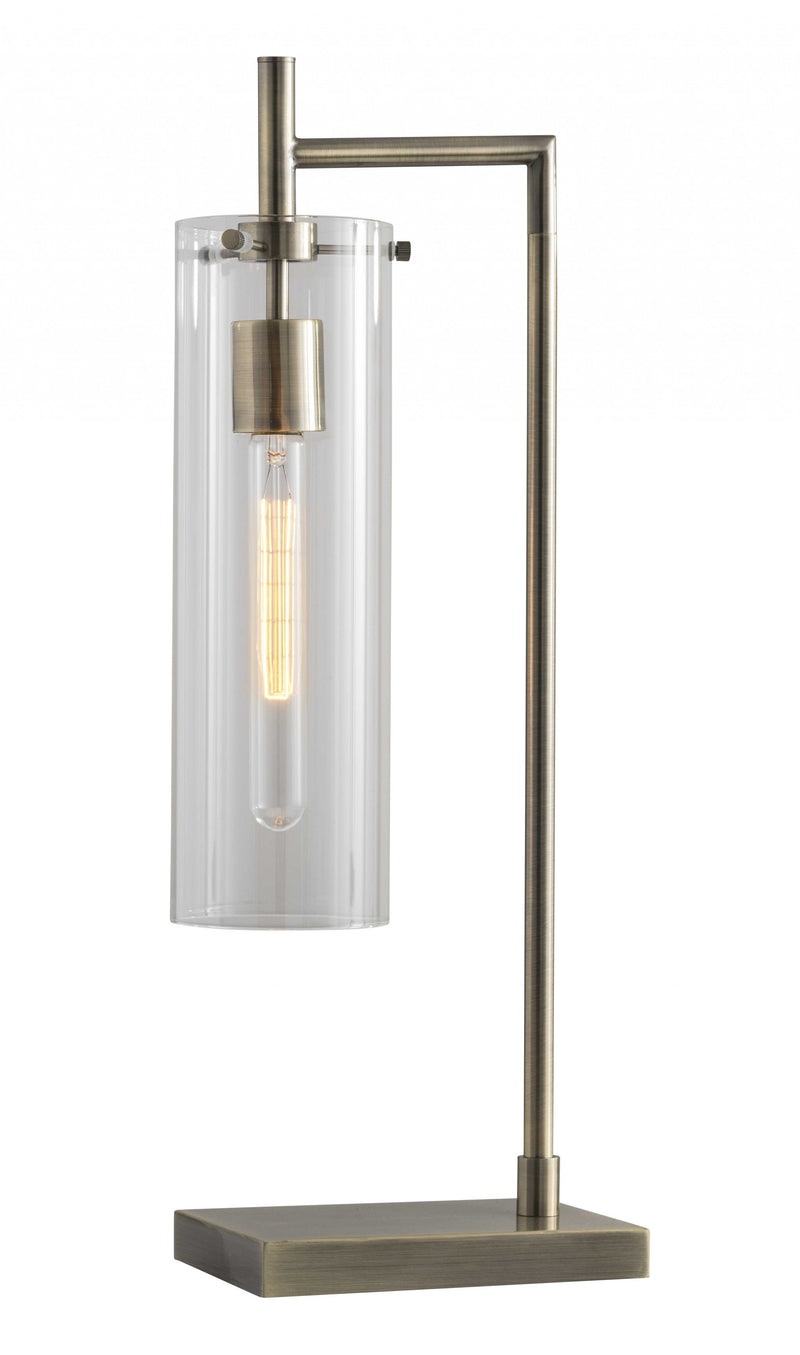 24" Brass Novelty With Clear Cylinder Shade - Lighting