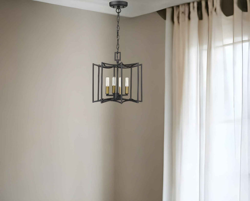 Rhian 4-Light Matte Black Pendant