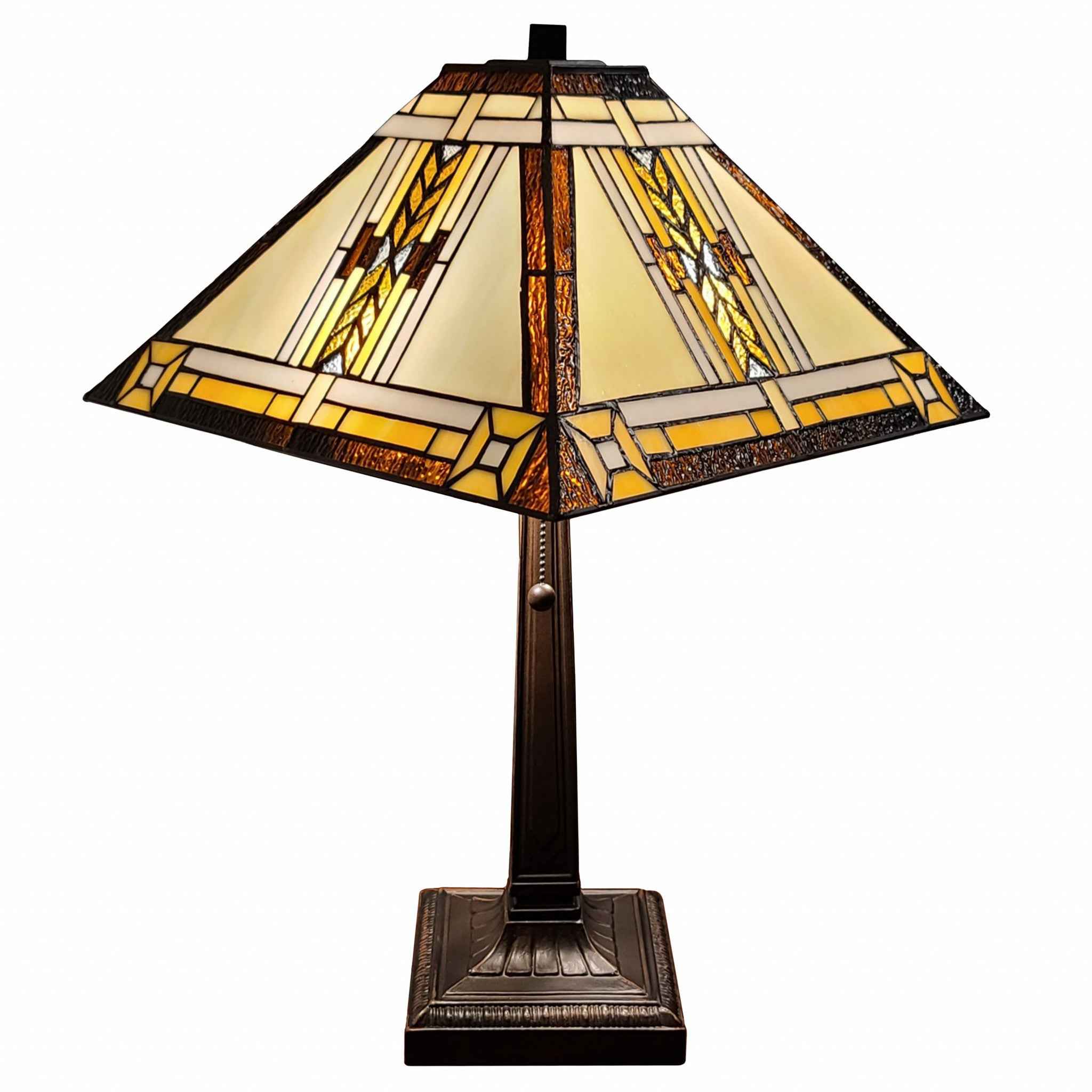 22" Dark Brown Metal Two Light Candlestick Table Lamp With Beige Shade