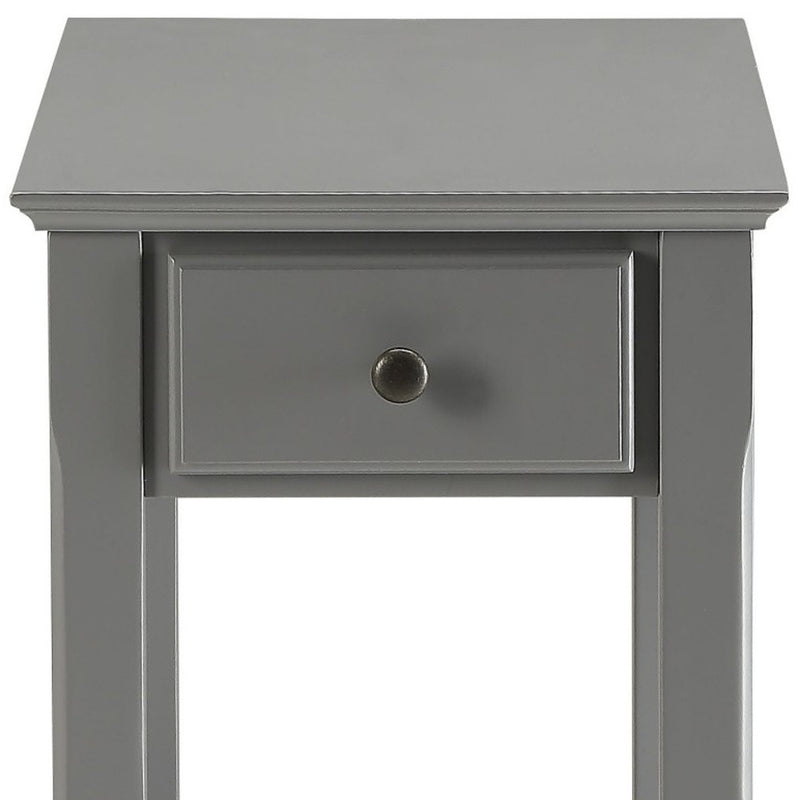 23" Gray Solid and Manufactured Wood End Table - Living Room
