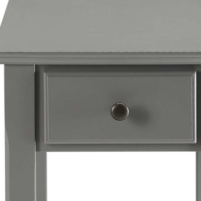 23" Gray Solid and Manufactured Wood End Table - Living Room