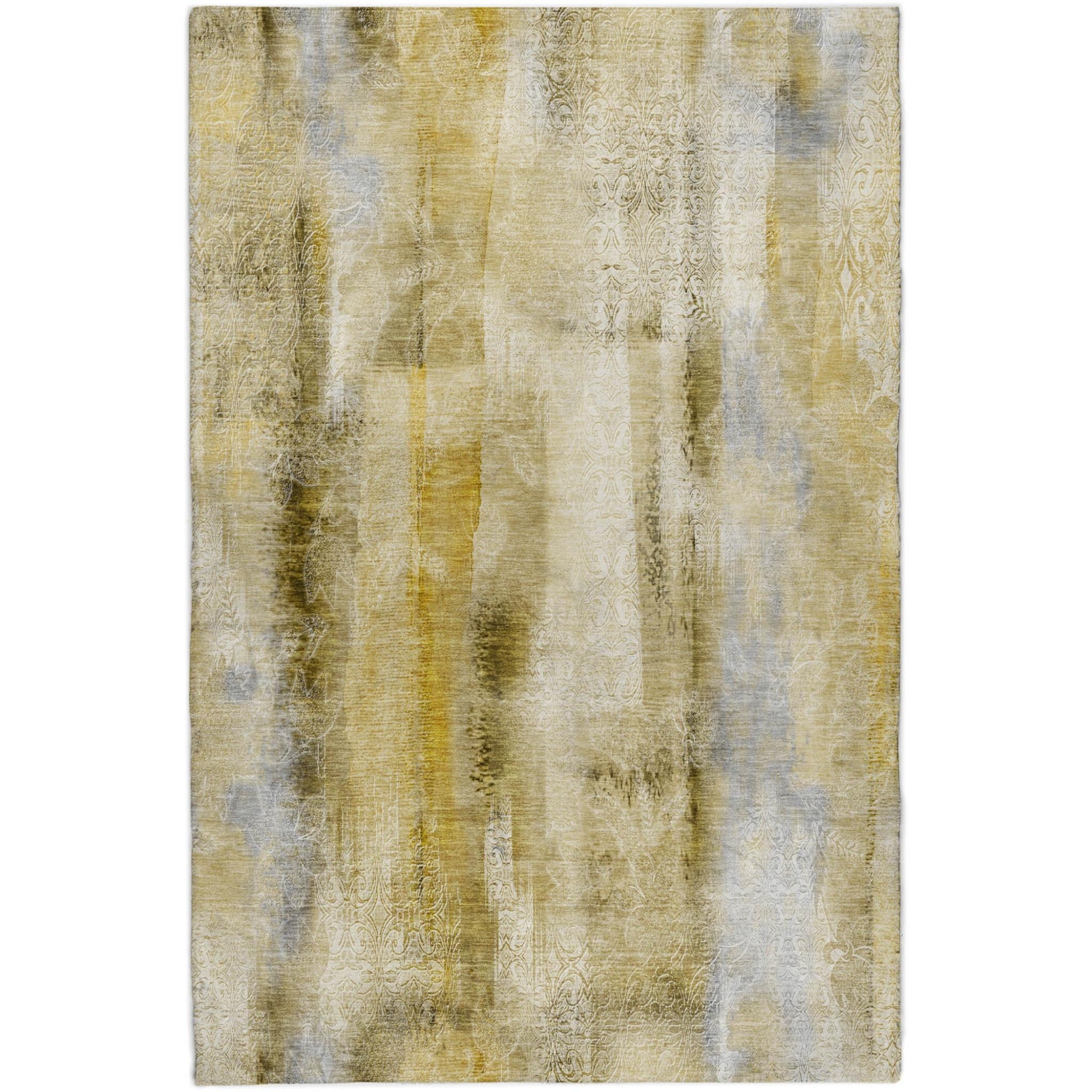 10' X 14' Taupe And Beige Abstract Shag Washable Area Rug With UV Protection - Home & Garden