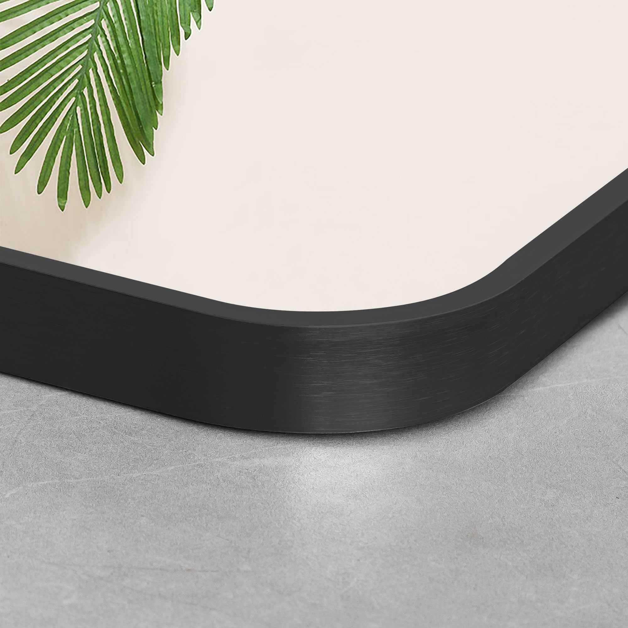 39" Black Arch Metal Framed Bathroom Vanity Mirror