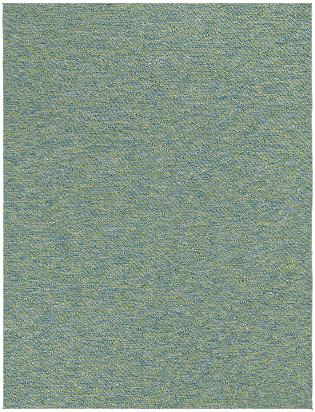 10' X 14' Blue And Green Geometric Indoor Outdoor Area Rug - Sports & Outdoor