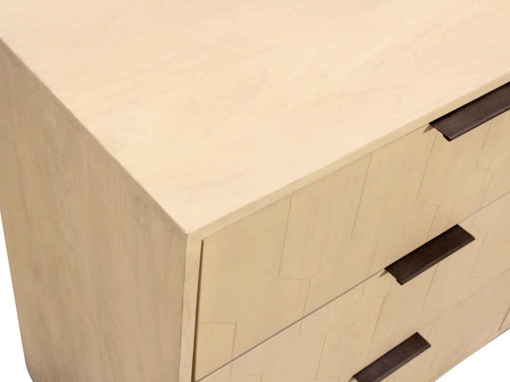 56" Natural Solid Wood Six Drawer Dresser