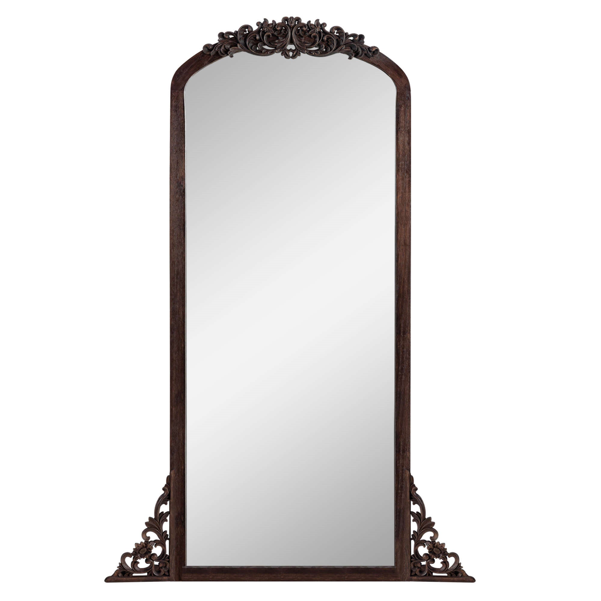 67" Brown Solid Wood Framed Full Length Mirror - Bed & Bath