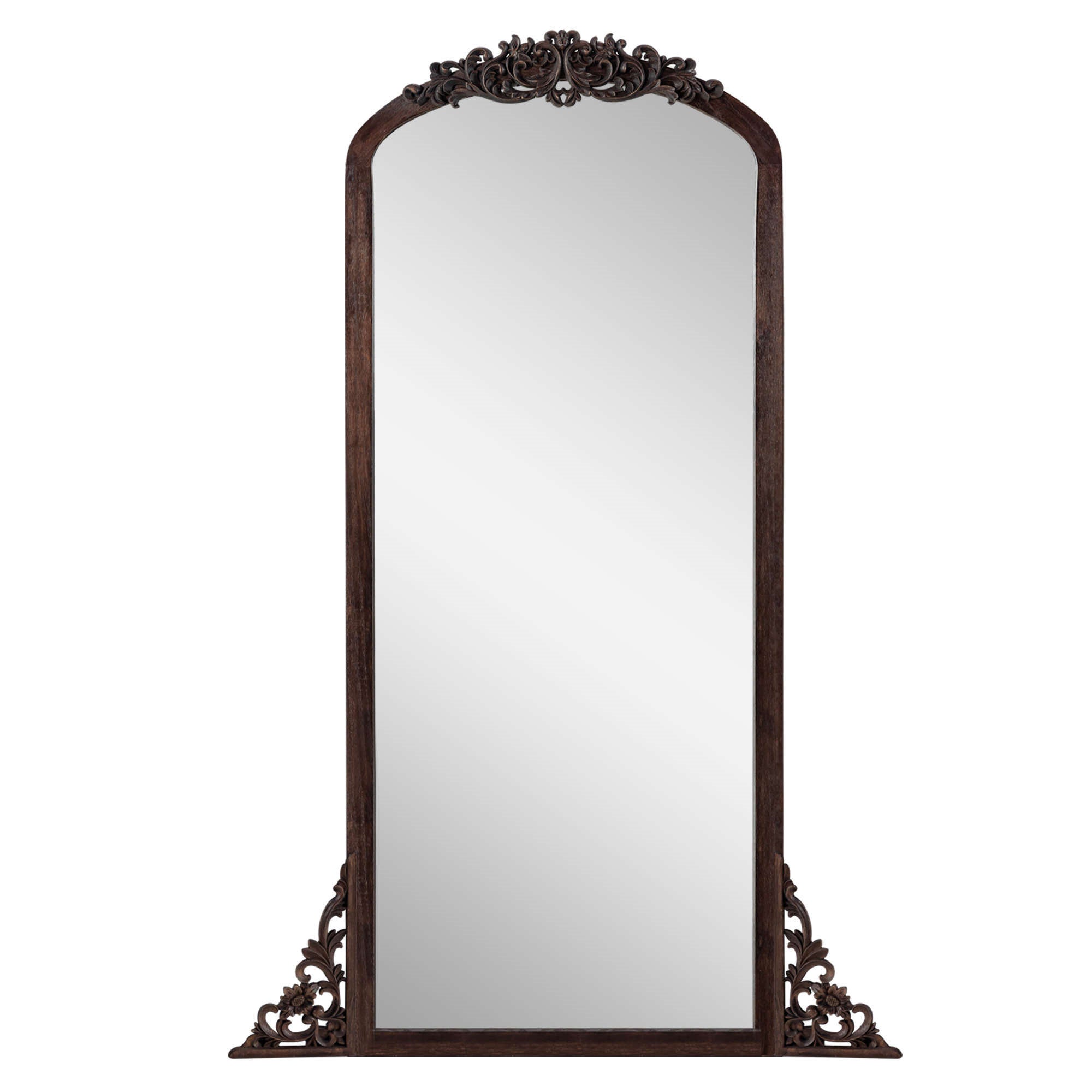 67" Brown Solid Wood Framed Full Length Mirror - Bed & Bath