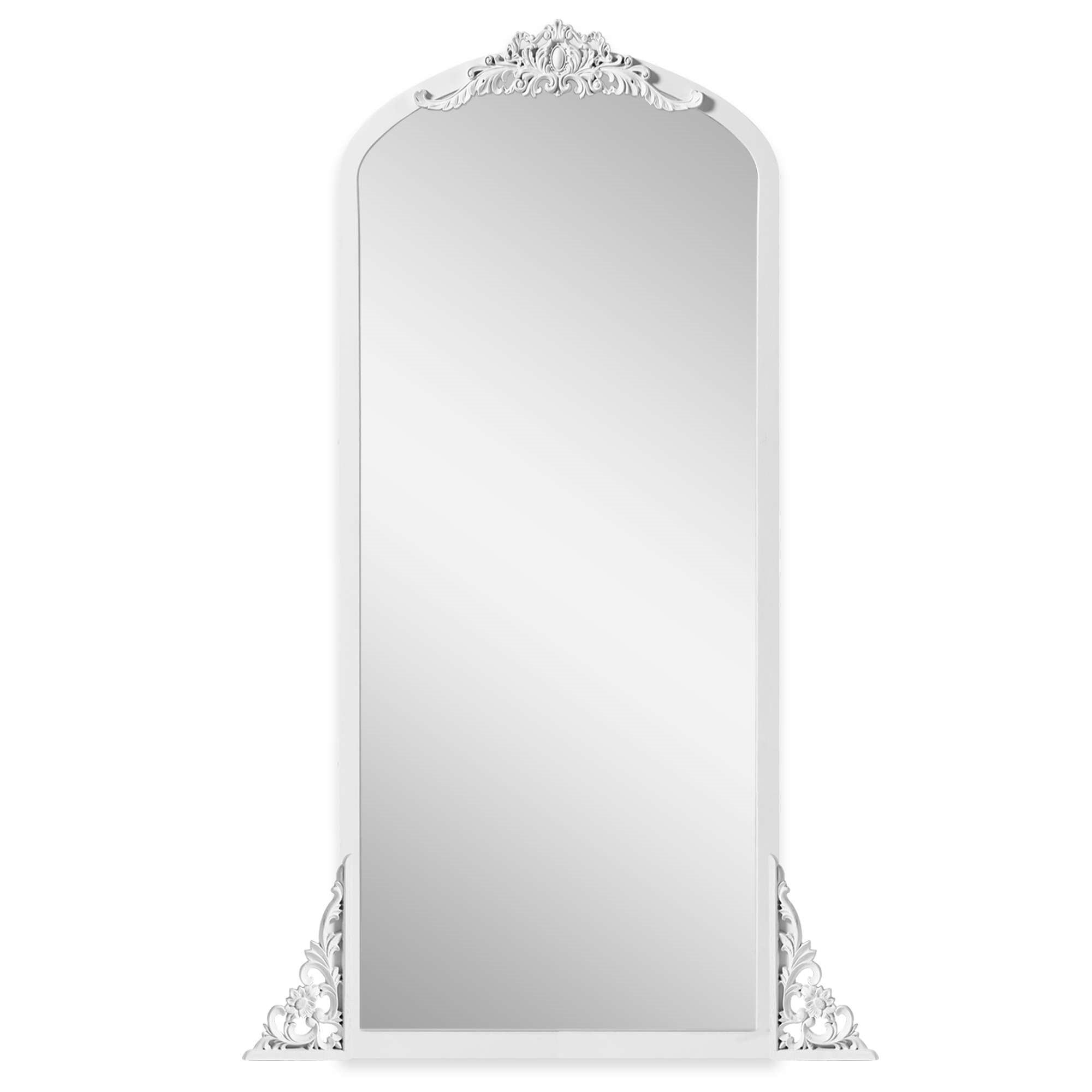 67" White Solid Wood Framed Full Length Mirror - Bed & Bath