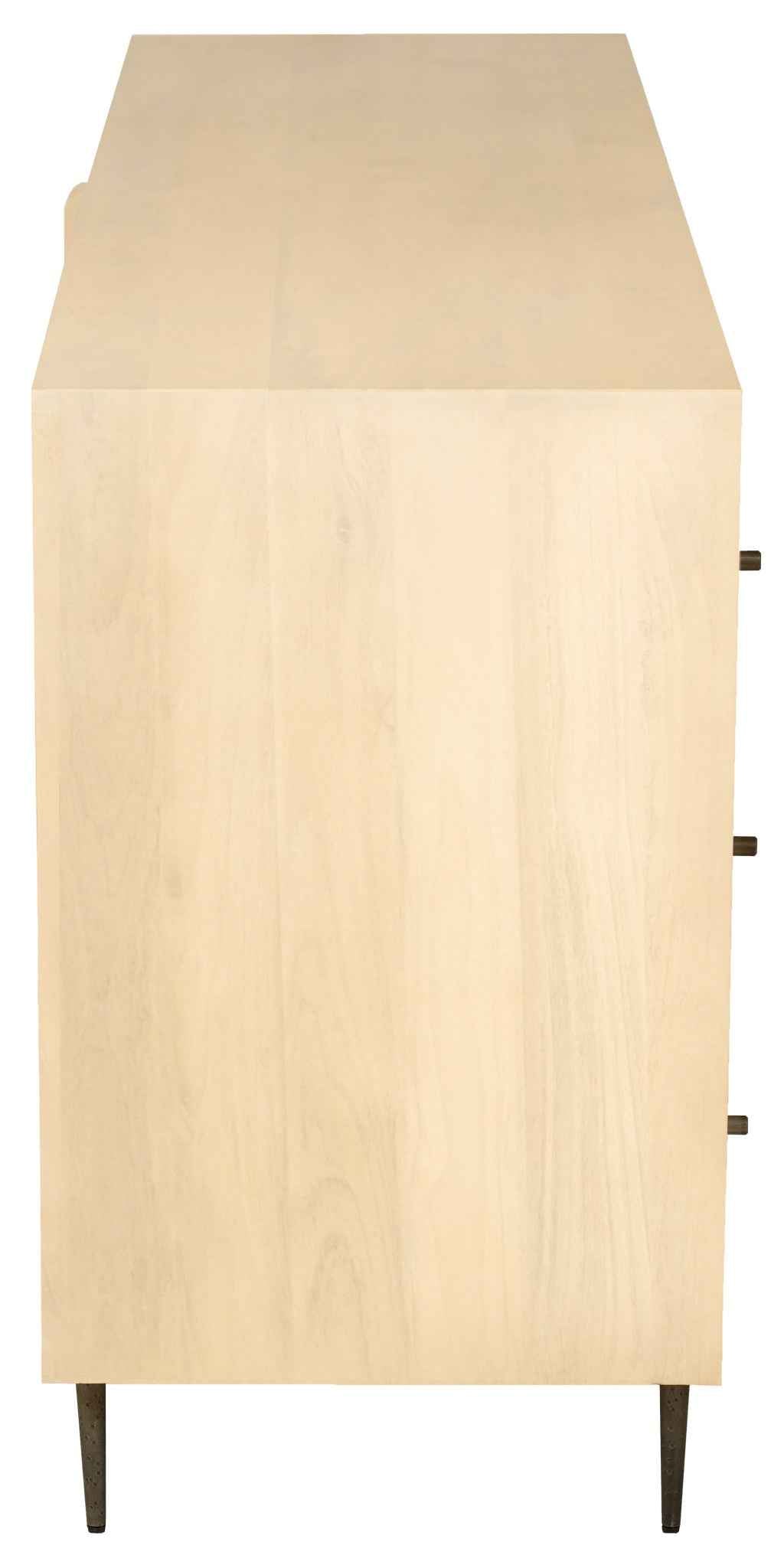 68" Natural Solid Wood Six Drawer Dresser