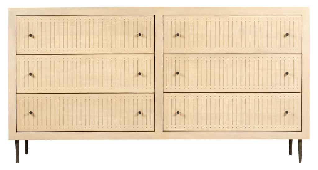 68" Natural Solid Wood Six Drawer Dresser