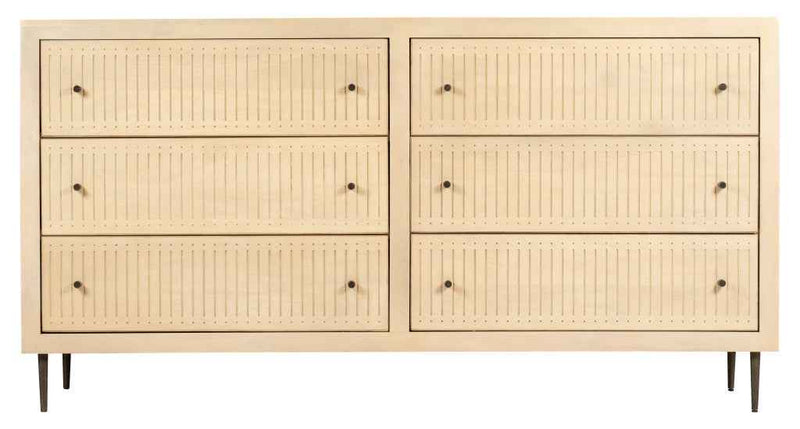 68" Natural Solid Wood Six Drawer Dresser