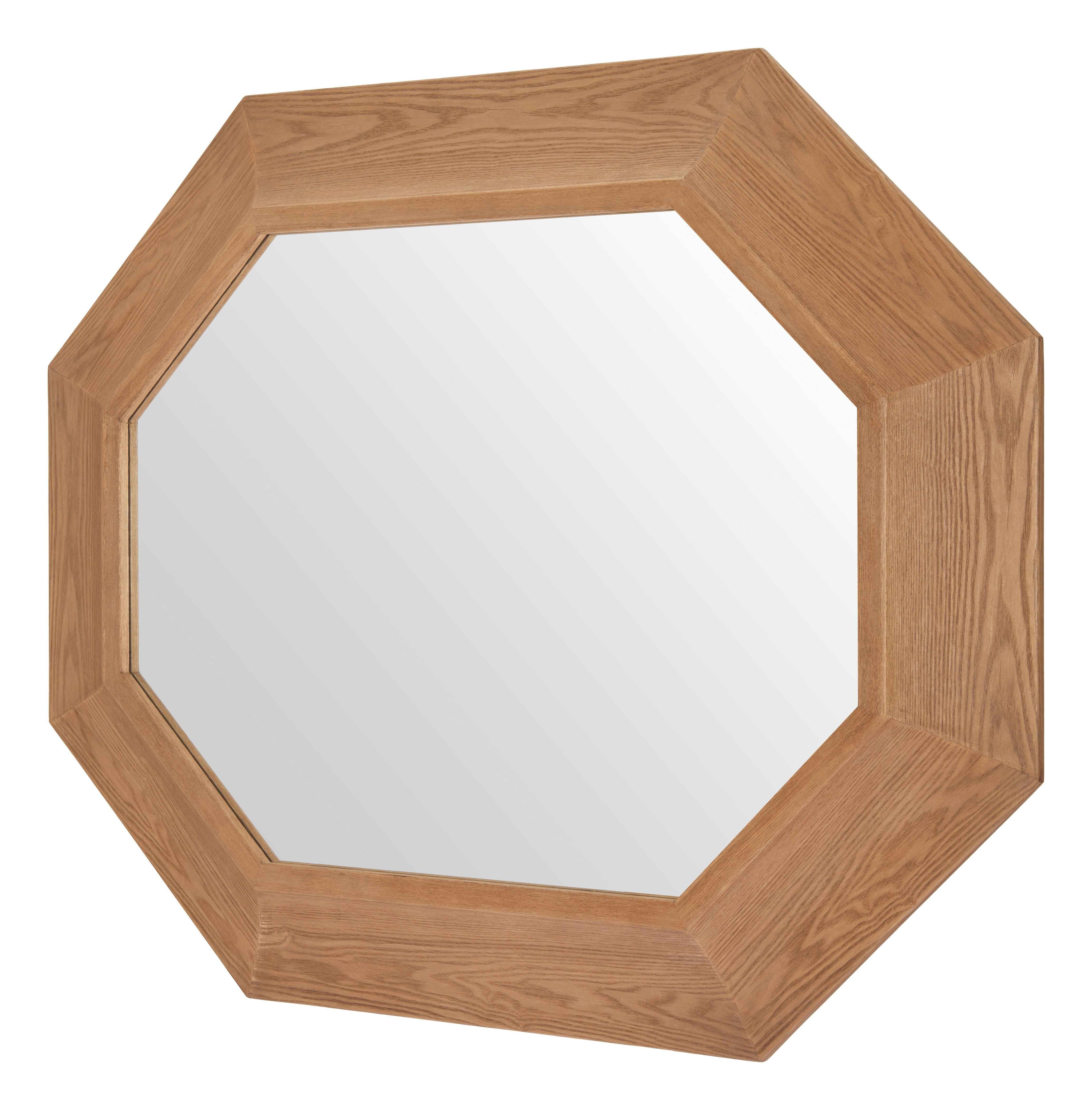 53" Natural Wood Abstract Rope Hanging Accent Mirror