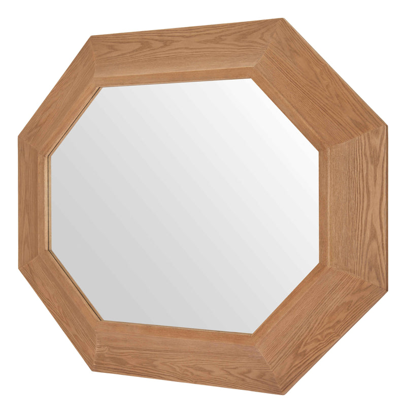 53" Natural Wood Abstract Rope Hanging Accent Mirror