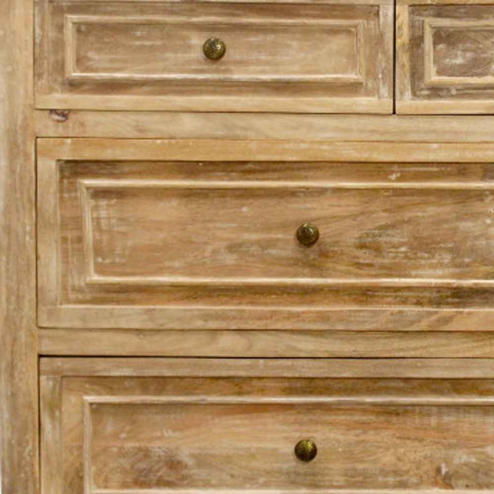 68" Natural Solid Wood Seven Drawer Dresser