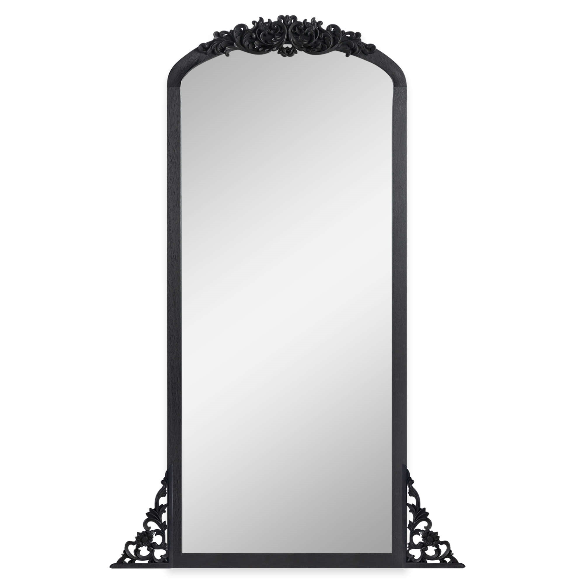 67" Black Solid Wood Framed Full Length Mirror - Bed & Bath