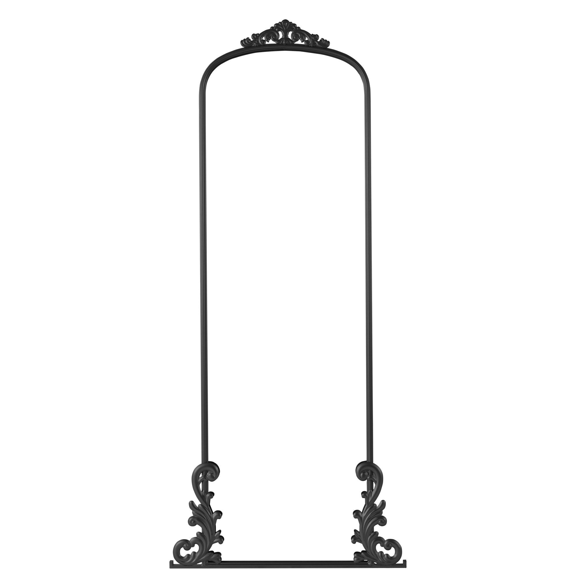 68" Black Metal Arch Framed Full Length Mirror - Bed & Bath