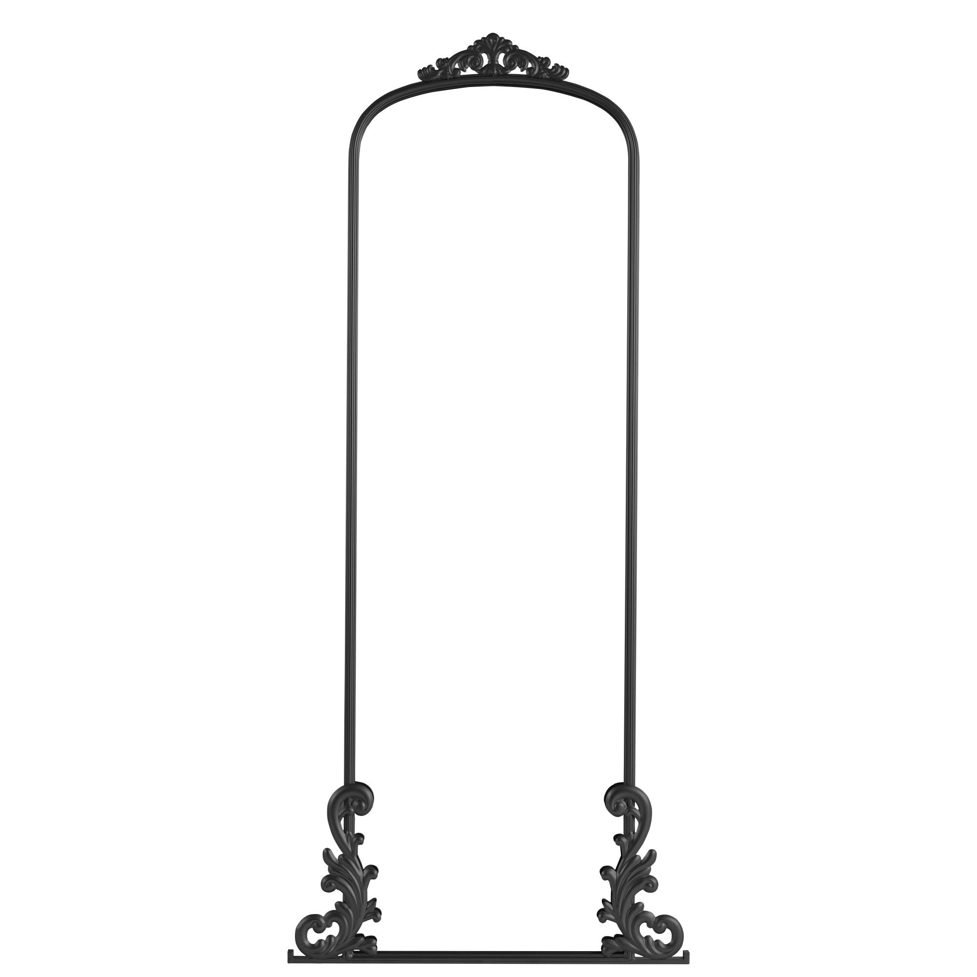 68" Black Metal Arch Framed Full Length Mirror - Bed & Bath