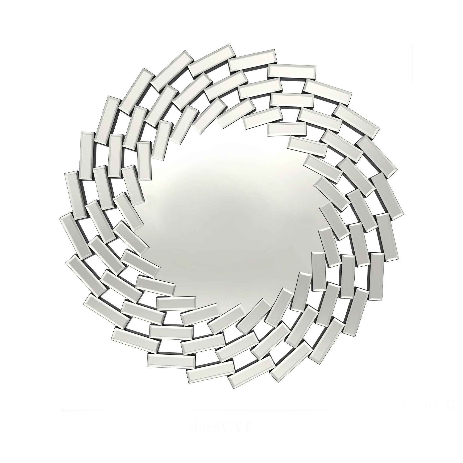 20" Silver Round Sunburst Frameless Accent Mirror