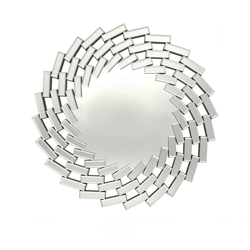 20" Silver Round Sunburst Frameless Accent Mirror