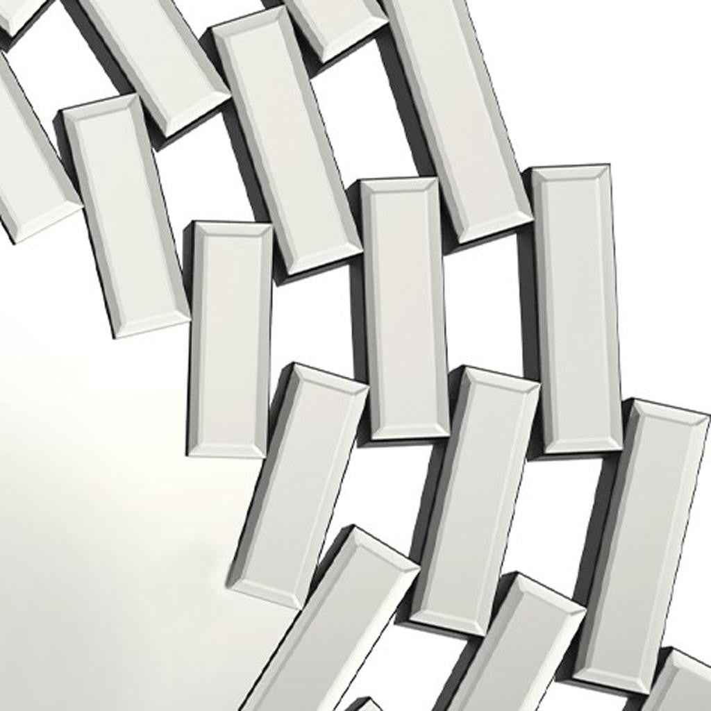 20" Silver Round Sunburst Frameless Accent Mirror