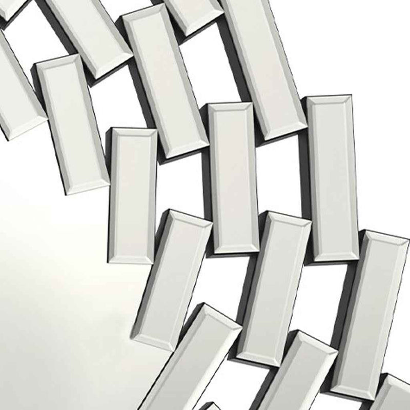 20" Silver Round Sunburst Frameless Accent Mirror