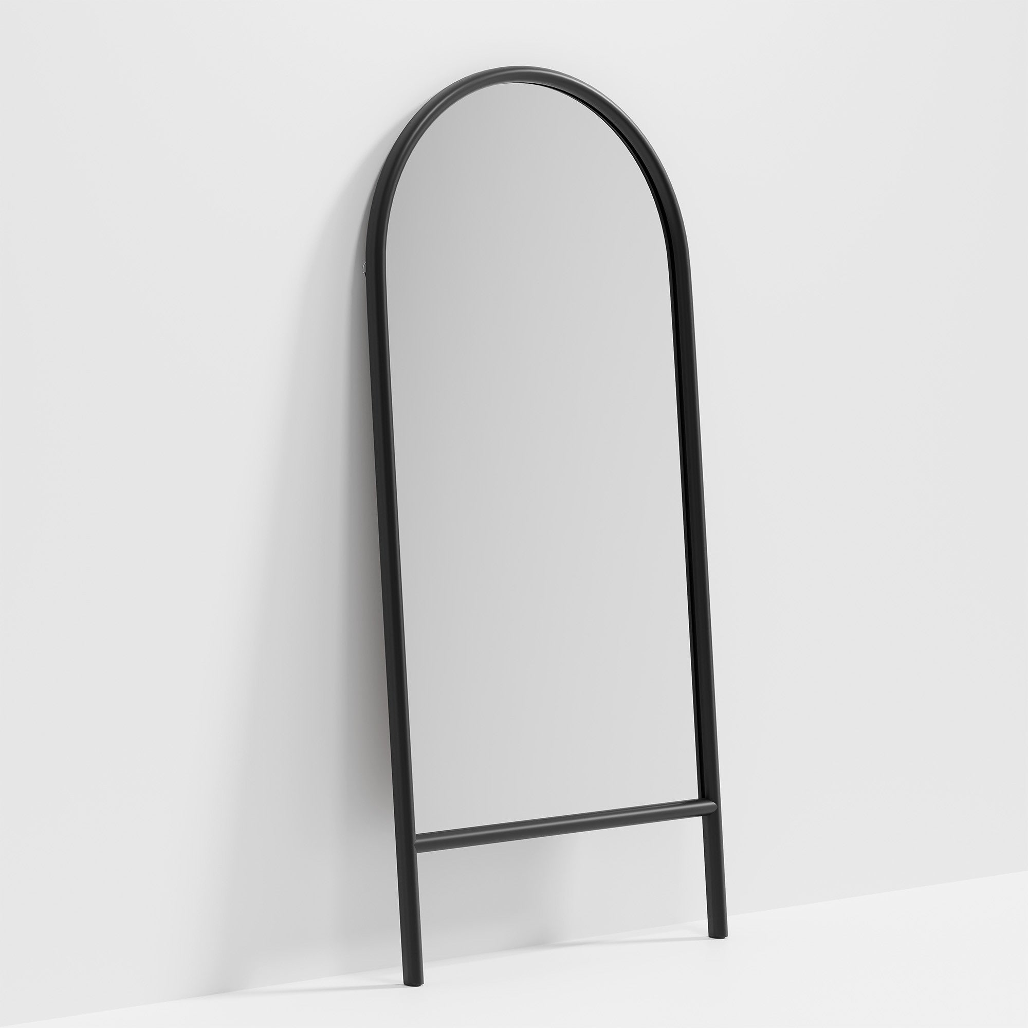 71" Black Solid Wood Arch Freestanding Framed Full Length Mirror - Bed & Bath