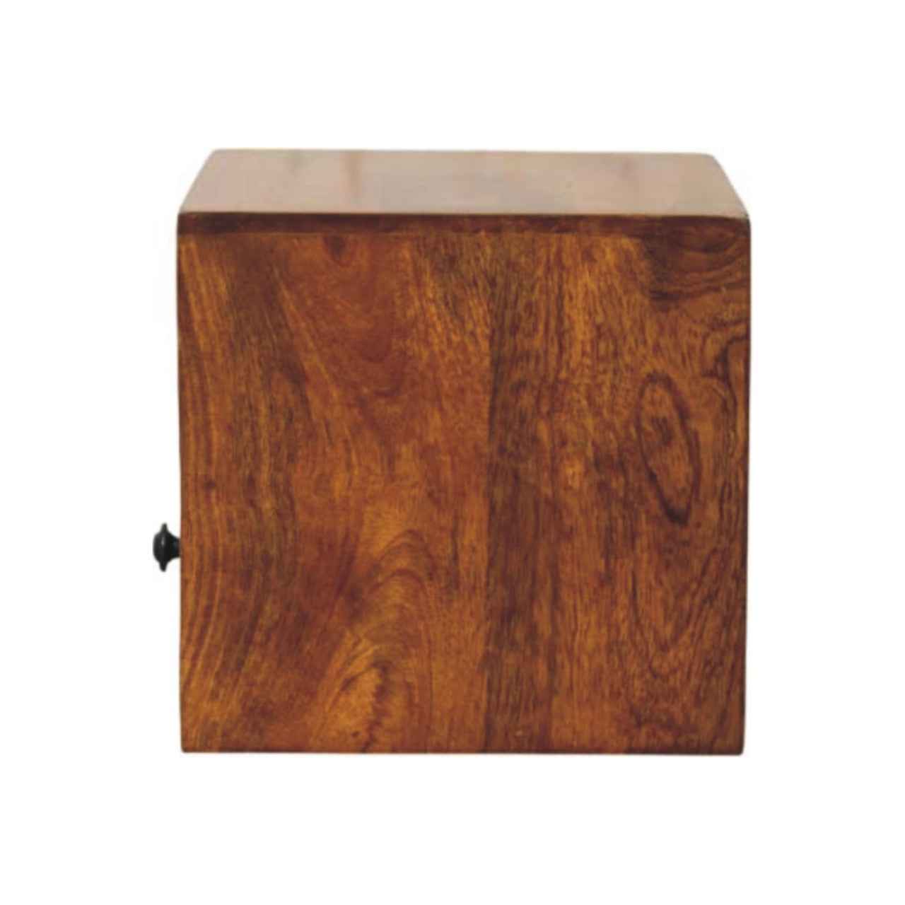 12" Chestnut Solid Wood Square One Drawer Floating Nightstand